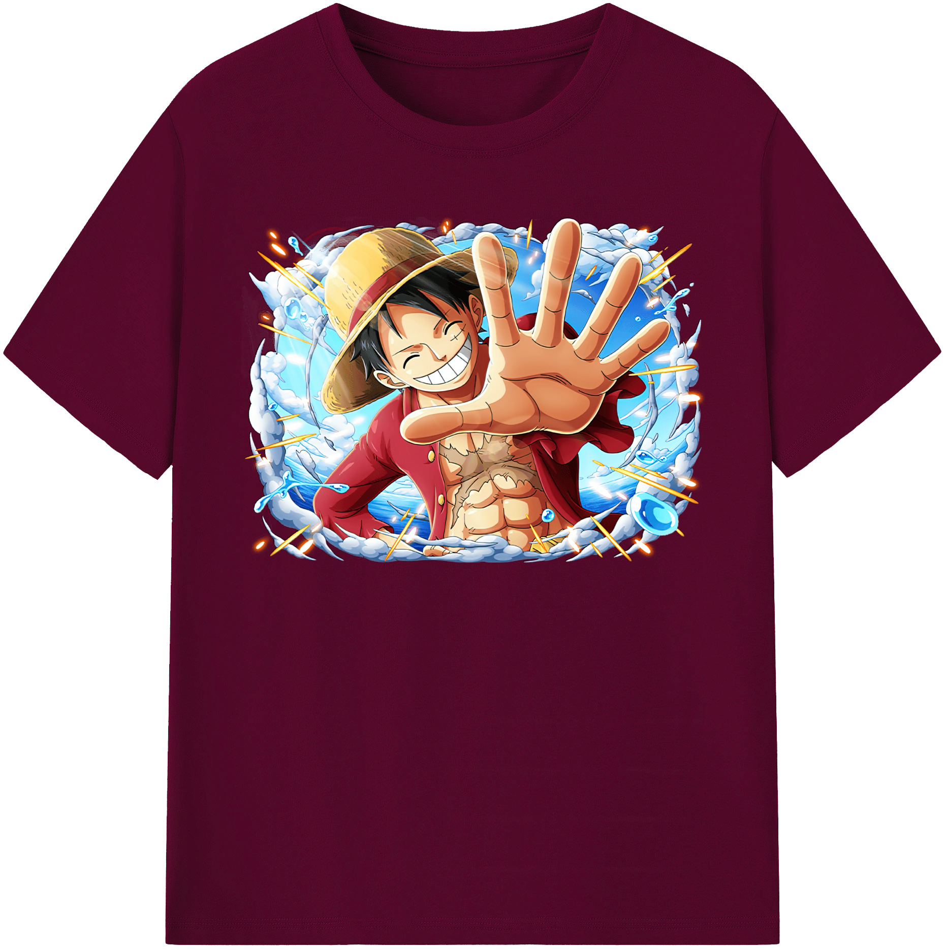 ワンピース モンキー・D・ルフィ ONE PIECE Monkey D. Luffy レディースカジュアルプリントTシャツ（綿100％）